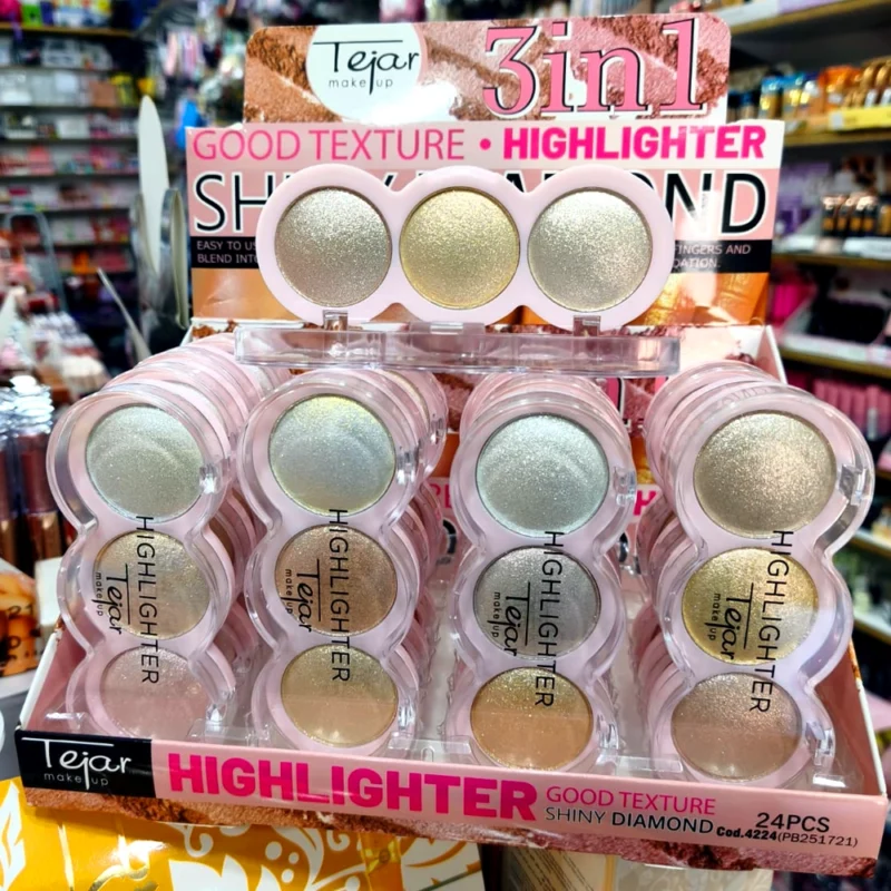 PALETA DE ILUMINADORES EN POLVO DE TRES COLORES