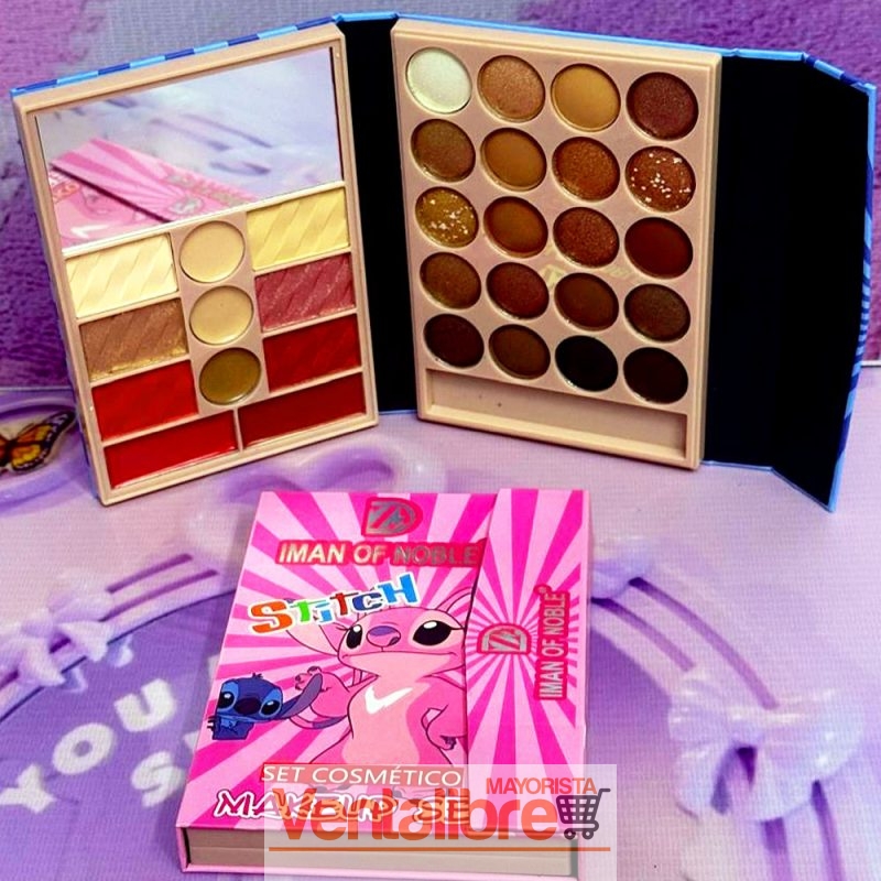 PALETA STITCH DE MAQUILLAJES 31 COLORES Y ESPEJO