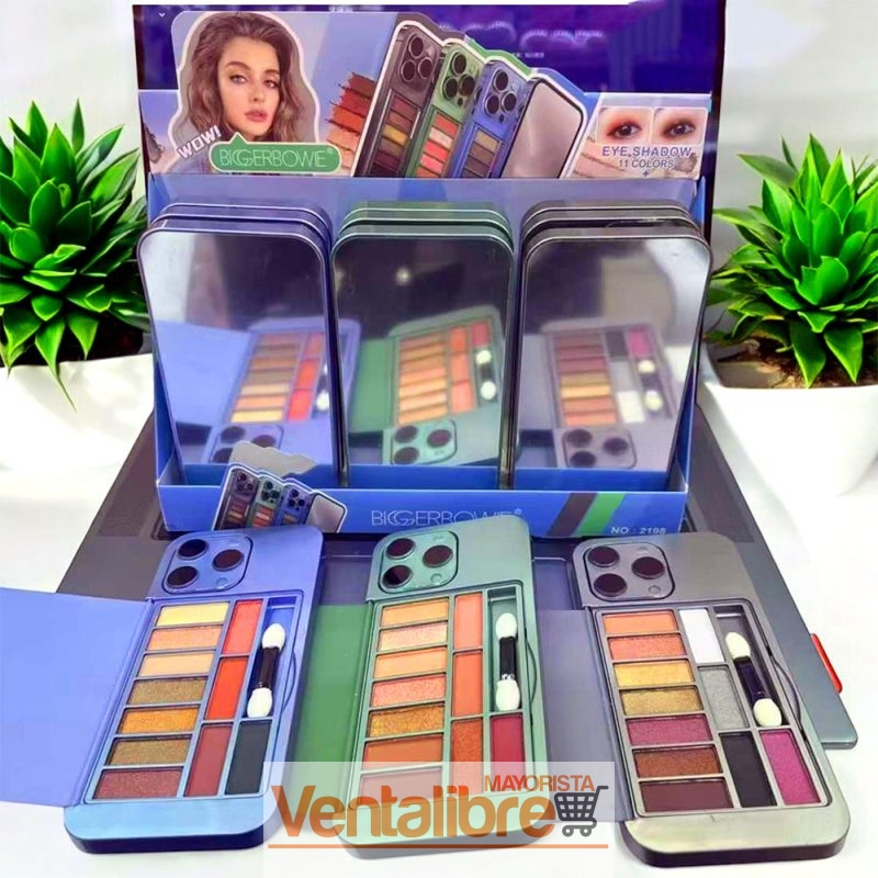 PALETA DE SOMBRAS EN FORMA DE CELULAR 11 COLORES