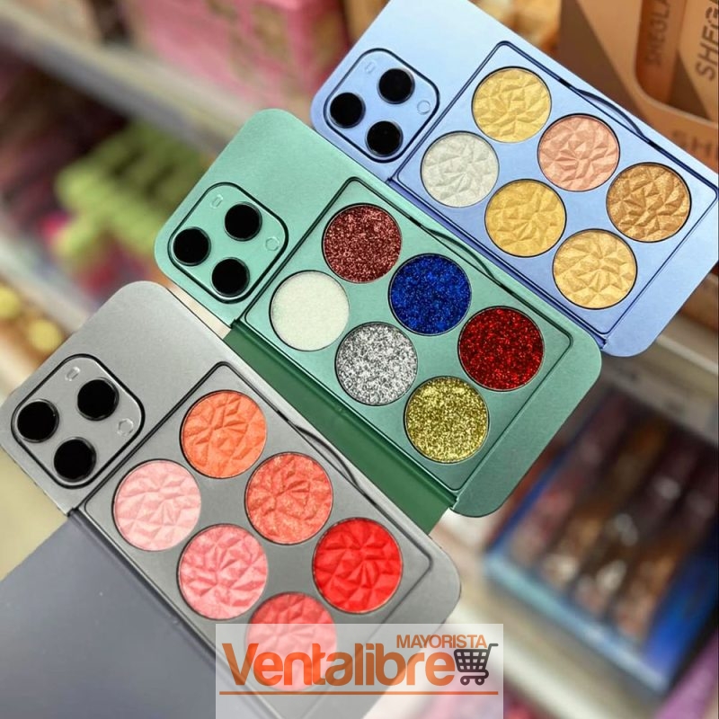 PALETA DE SOMBRAS EN FORMA DE CELULAR 11 COLORES - Imagen 3