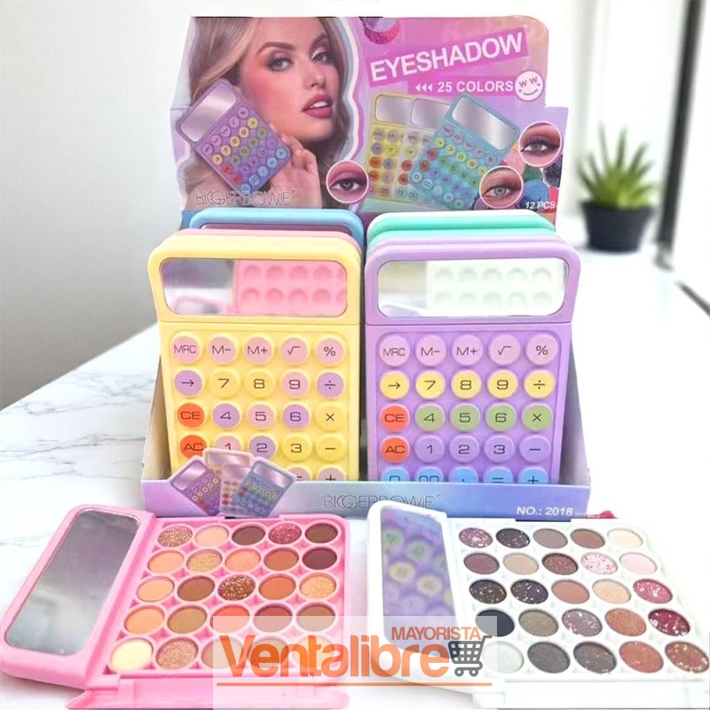 PALETA DE SOMBRAS EN FORMA DE CALCULADORA 25 COLORES