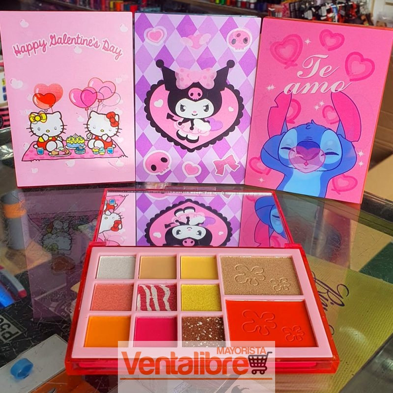 PALETA DE SOMBRAS CON PERSONAJES 11 COLORES Y ESPEJO