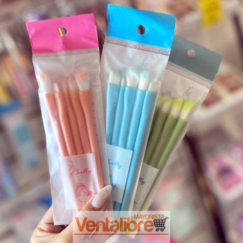 SET DE BROCHAS SALLY X 5 U. COLORES