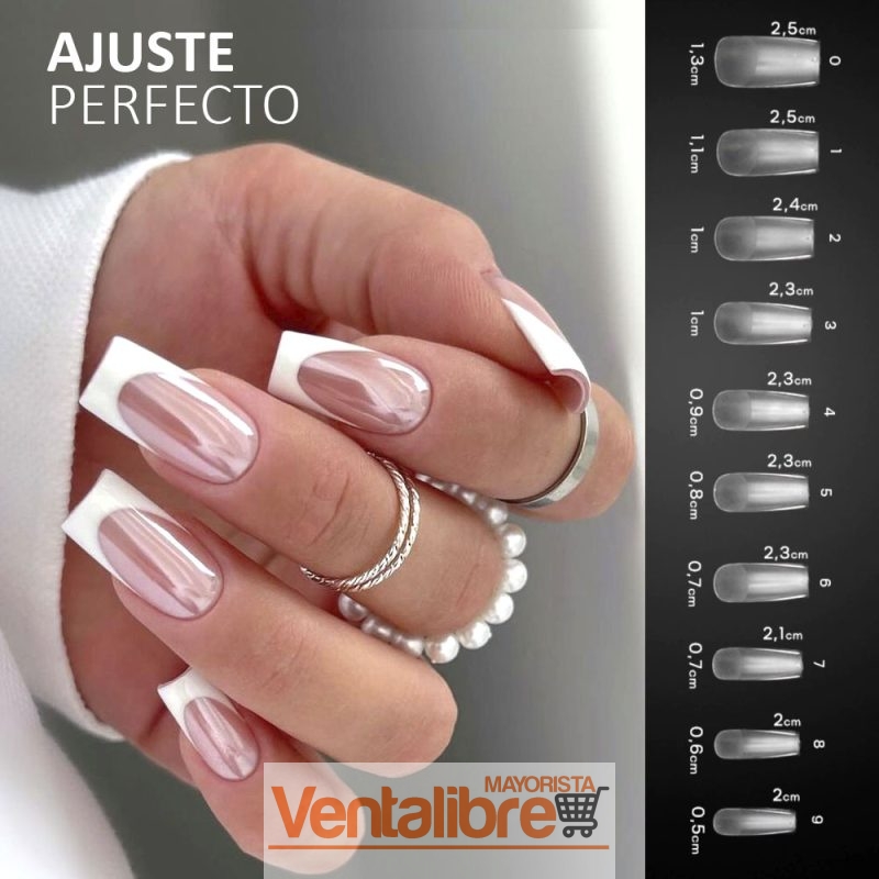 TIPS PARA SOFT GEL FORMA CUADRADA PRE LIMADAS MATTE X 100 PCS.