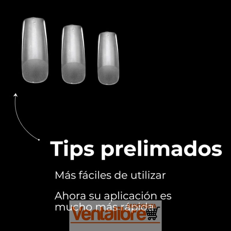 TIPS PARA SOFT GEL FORMA CUADRADA PRE LIMADAS MATTE X 100 PCS. - Imagen 3
