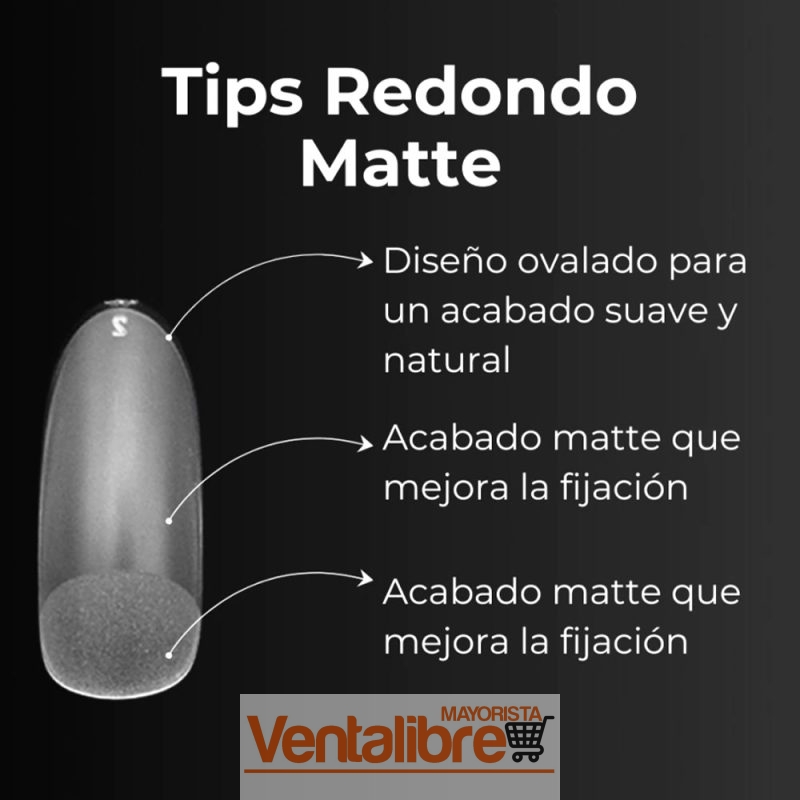 TIPS PARA SOFT GEL FORMA OVALADA PRE LIMADAS MATTE X 100 PCS. - Imagen 4