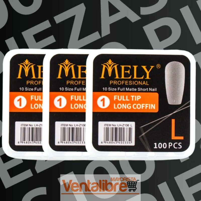 TIPS SOFT GEL COFFIN MATTE LARGO X 100 PCS. - Imagen 5