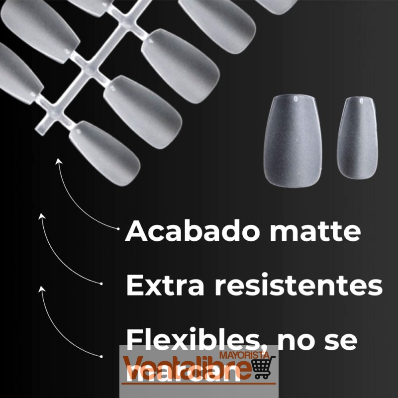 TIPS PARA SOFT GEL COFFIN MATTE MEDIO X 100 PCS. - Imagen 3