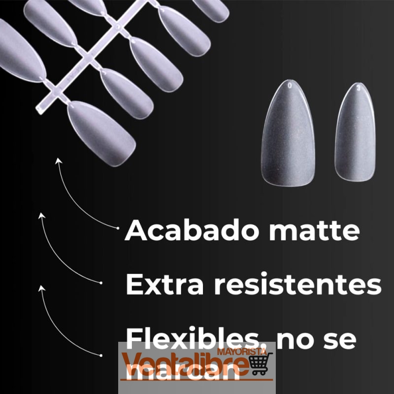 TIPS SOFT GEL ALMENDRA MATTE MEDIO X 100 PCS. - Imagen 3