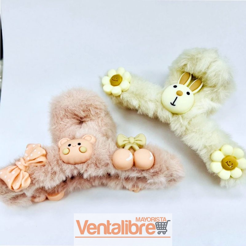 BROCHE DE PELO PELUCHE FORMA DE CONEJITO 11 CM.
