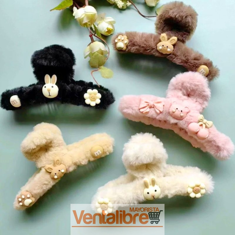 BROCHE DE PELO PELUCHE FORMA DE CONEJITO 11 CM. - Imagen 3