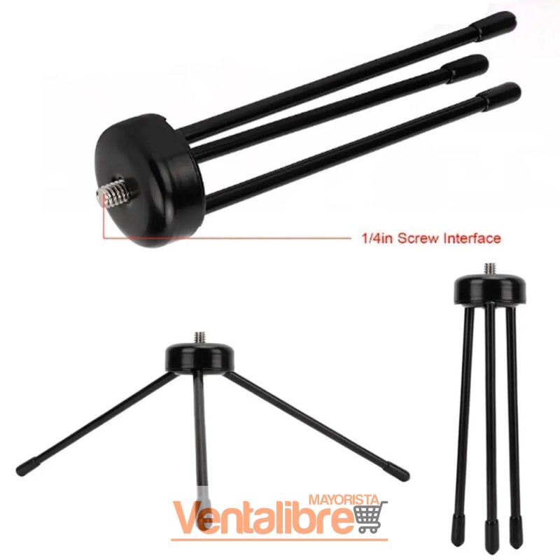 MINI TRÍPODE DE ESCRITORIO PARA CAMARA, CELULAR, ARO DE LUZ - Imagen 2