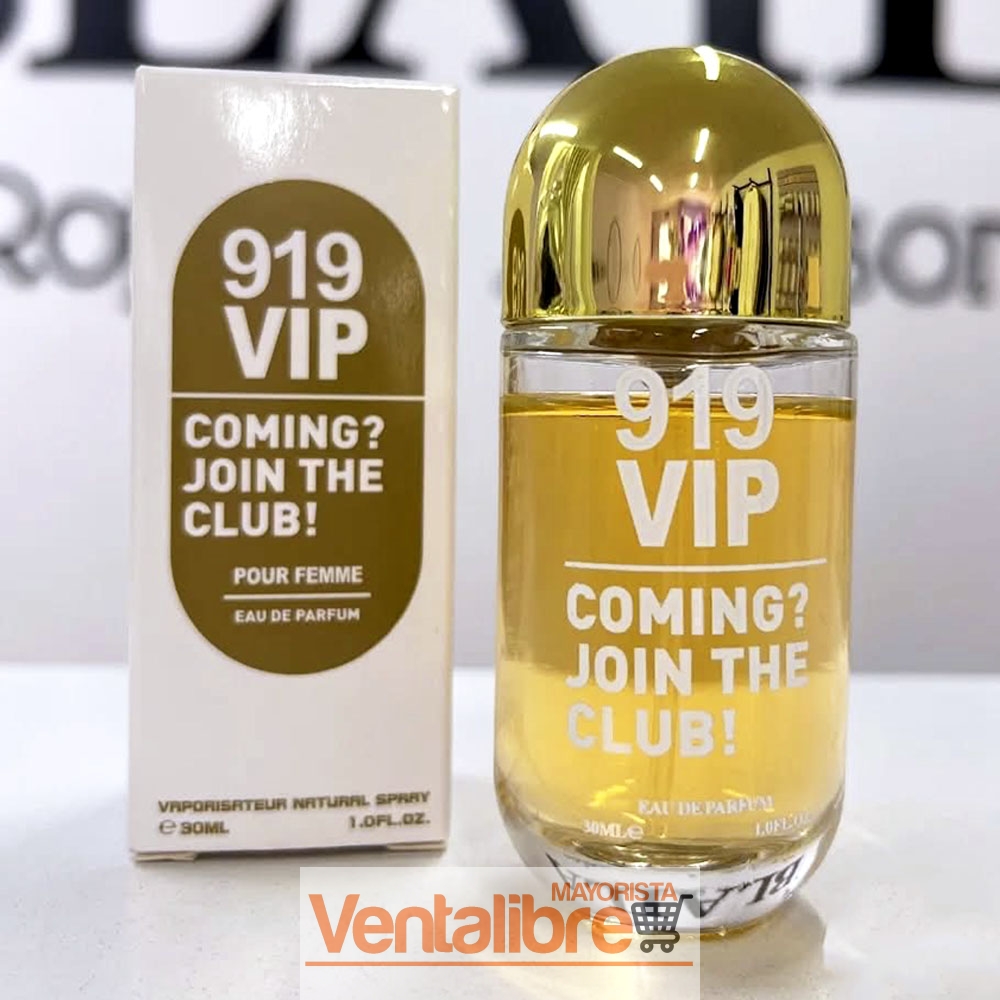 PERFUME DE MUJER 919 VIP FRASCO DE VIDRIO X 30 ML.