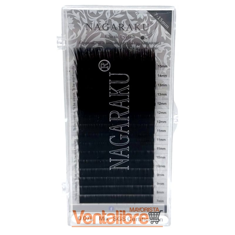 EXTENSIONES DE PESTAÑAS NAGARAKU 0.07L MIX DE 7MM. A 15MM.