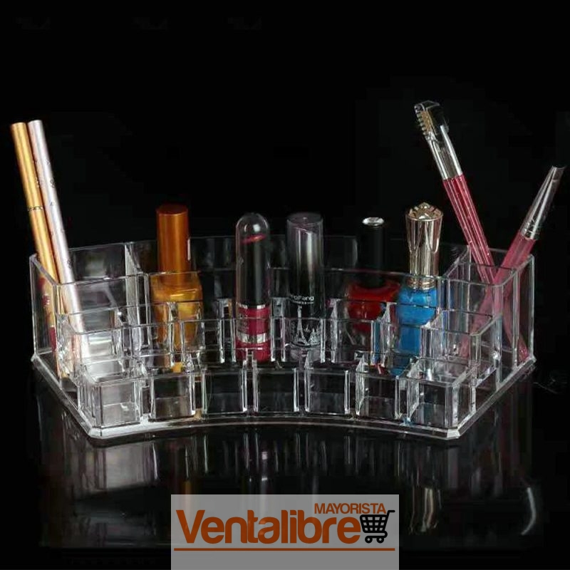 ORGANIZADOR DE MAQUILLAJE DE ACRÍLICO TRANSPARENTE