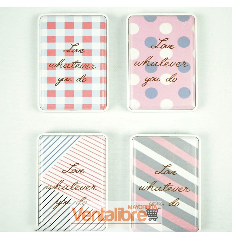 ESPEJO DOBLE DE CARTERA 2 EN 1 VARIOS ESTAMPADOS - Imagen 2