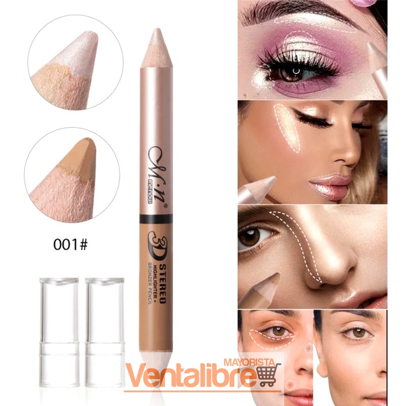 LÁPIZ ILUMINADOR + CONTORNO BRONCEADOR 2 EN 1 - Imagen 2