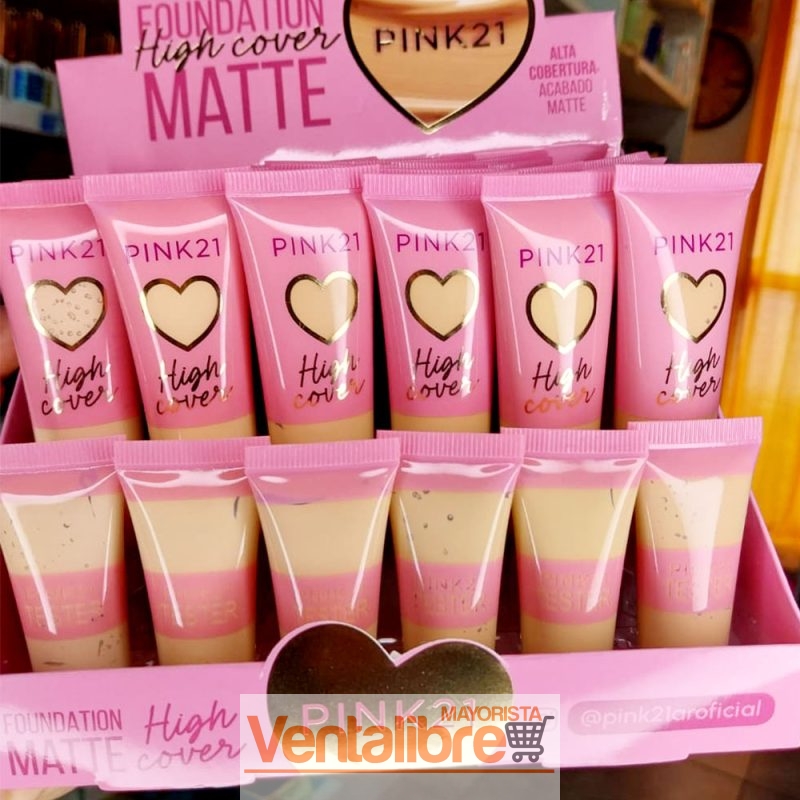 BASE DE MAQUILLAJE ACABADO MATTE ALTA COBERTURA 6 COLORES