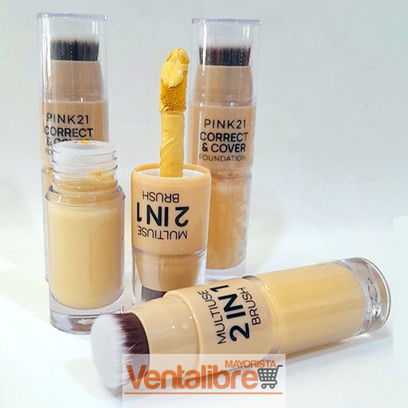BASE DE MAQUILLAJE 2 EN 1 MULTIUSO CORRIGE Y CUBRE 6 COLORES