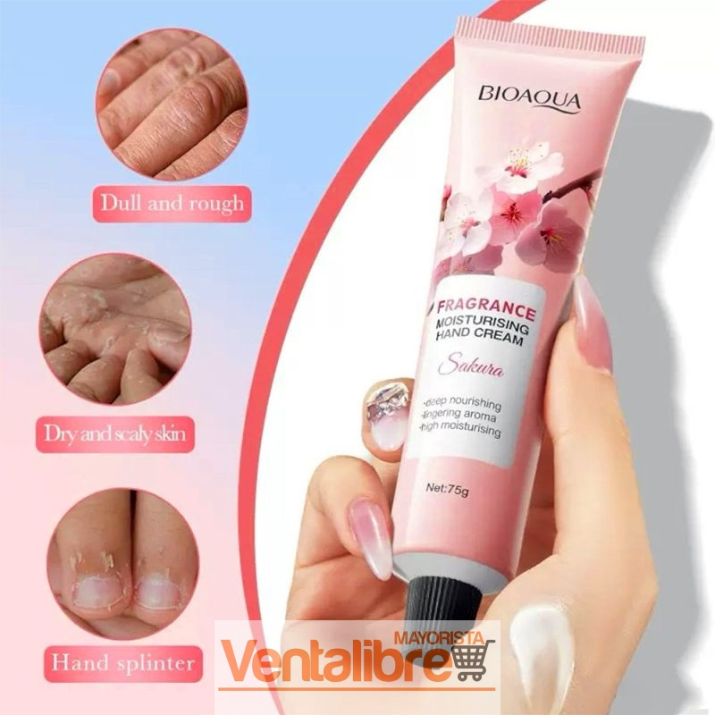 CREMA HIDRATANTE PARA MANOS CON FRAGANCIA SAKURA BIOAQUA