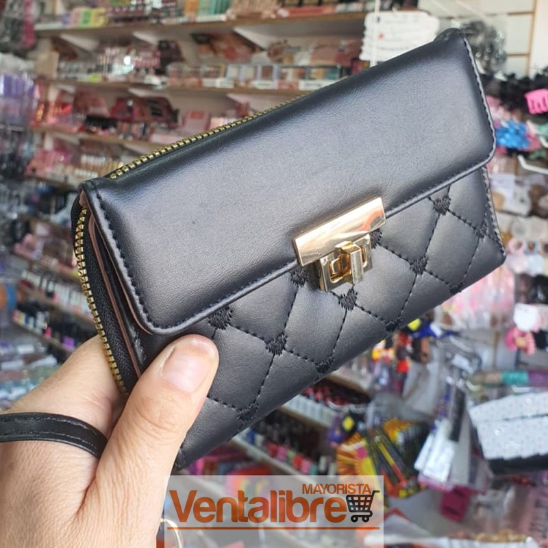 BILLETERA PORTA TARJETAS CON CIERRE Y BRAZALETE