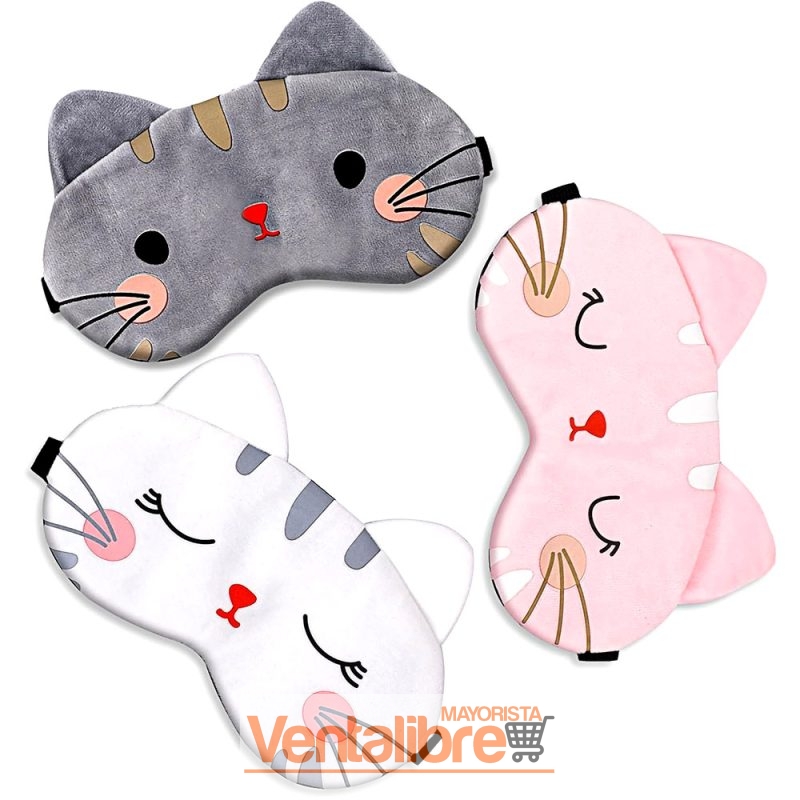 ANTIFAZ DE DESCANSO DISEÑO GATO DE TERCIOPELO EXCELENTE CALIDAD
