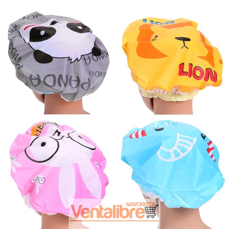 GORRO DE DUCHA REUTILIZABLE IMPERMEABLE PARA BAÑO