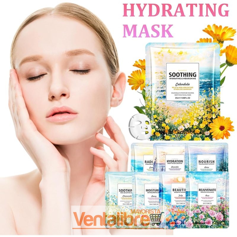 MASCARILLA FACIAL HIDRATANTE CON EXTRACTOS DE PLANTAS Y FRUTAS
