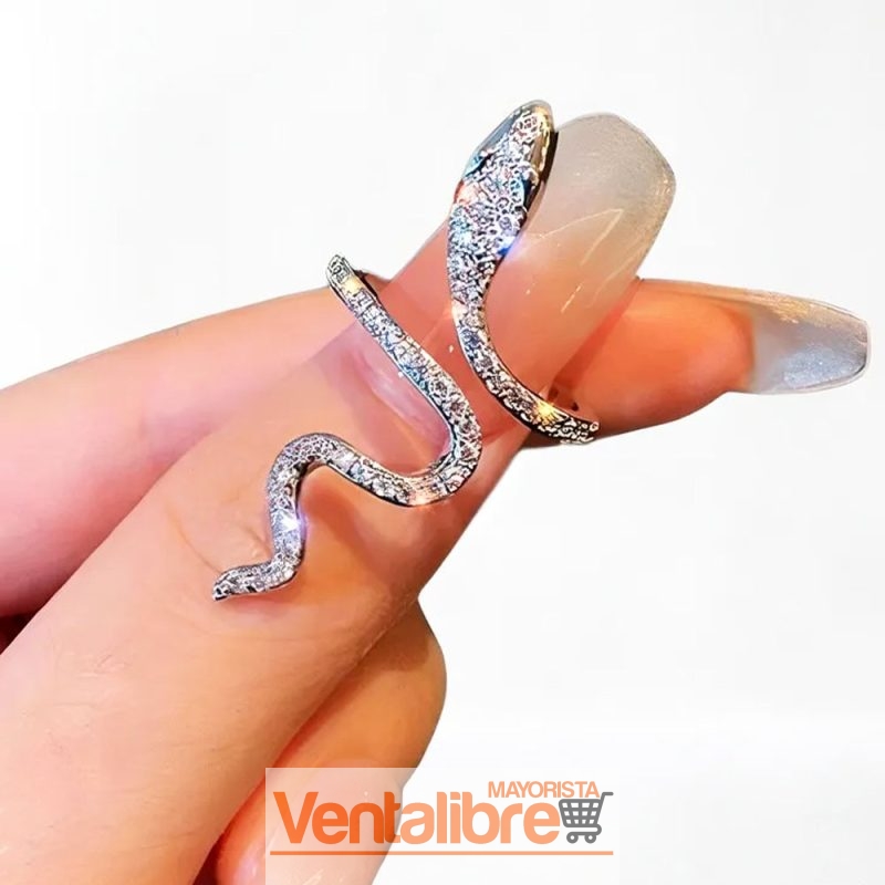 ANILLOS CON FORMA DE SERPIENTE PARA FOTO DE UÑAS