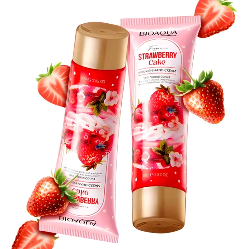 CREMA NUTRITIVA PARA MANOS AROMA A FRESAS 80G.