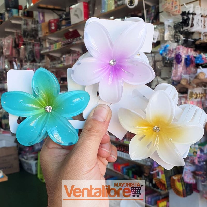 BROCHE FLOR HAWAIANA COLORES EXCELENTE CALIDAD - Imagen 2