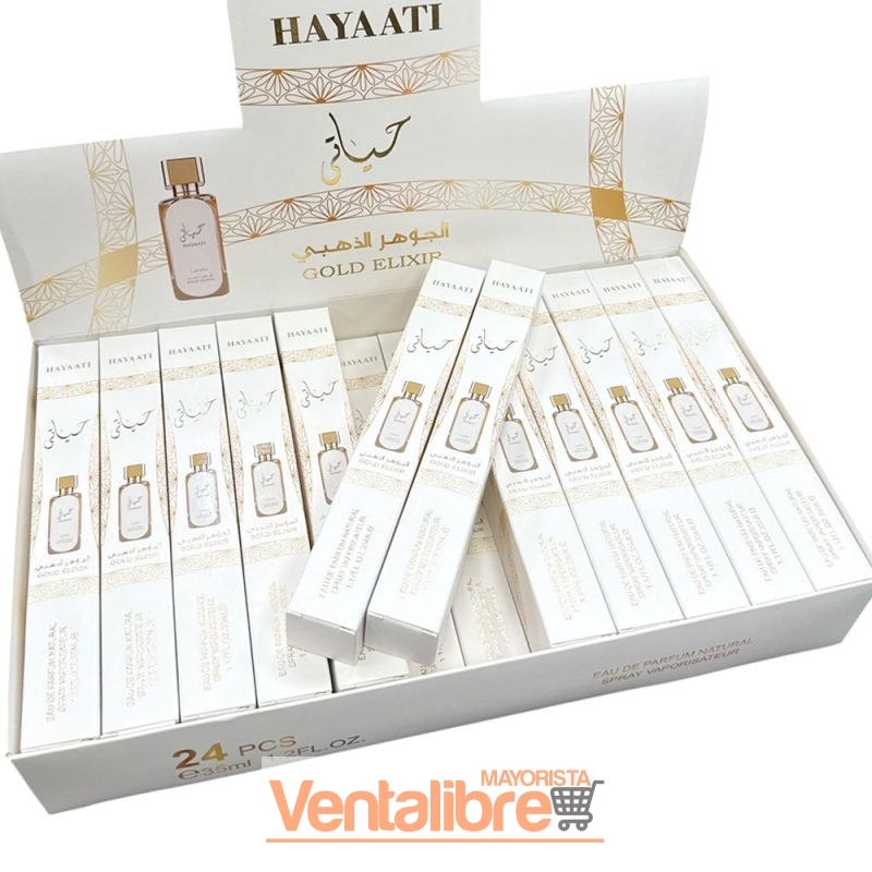 PERFUME ÁRABE UNISEX HAYAATI GOLD ELIXIR TUBO 35ML.