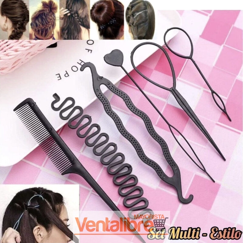 SET DE 5 PIEZAS PARA PEINADOS