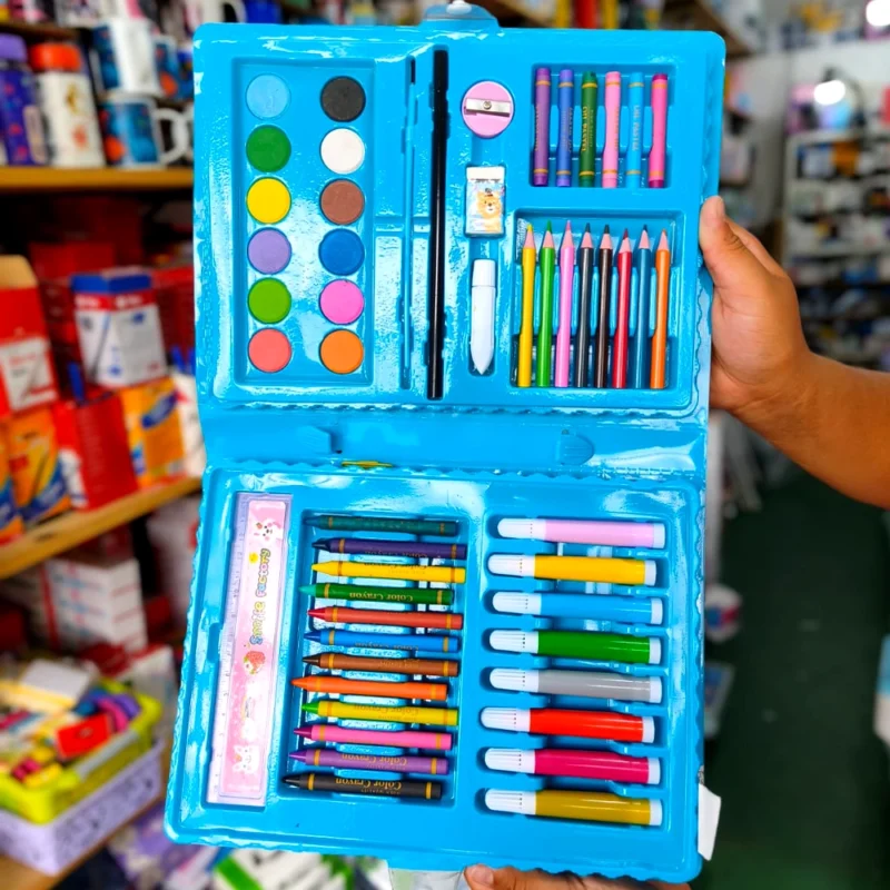 SET ESCOLAR GRANDE CON 68 PCS. EN VALIJA