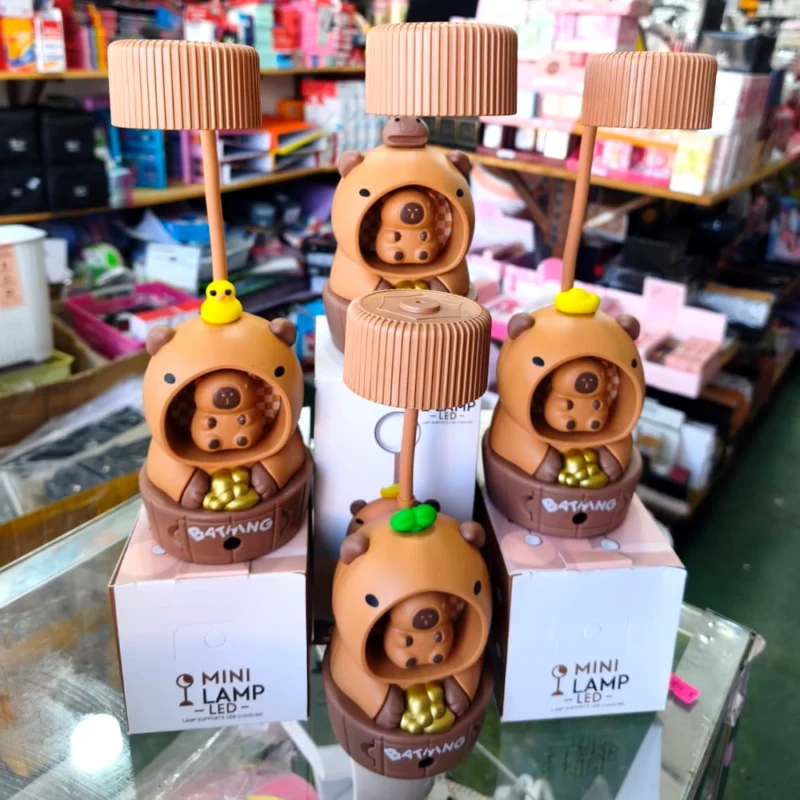 LÁMPARA VELADOR LED FLEXIBLE RECARGABLE DISEÑO CAPIBARA