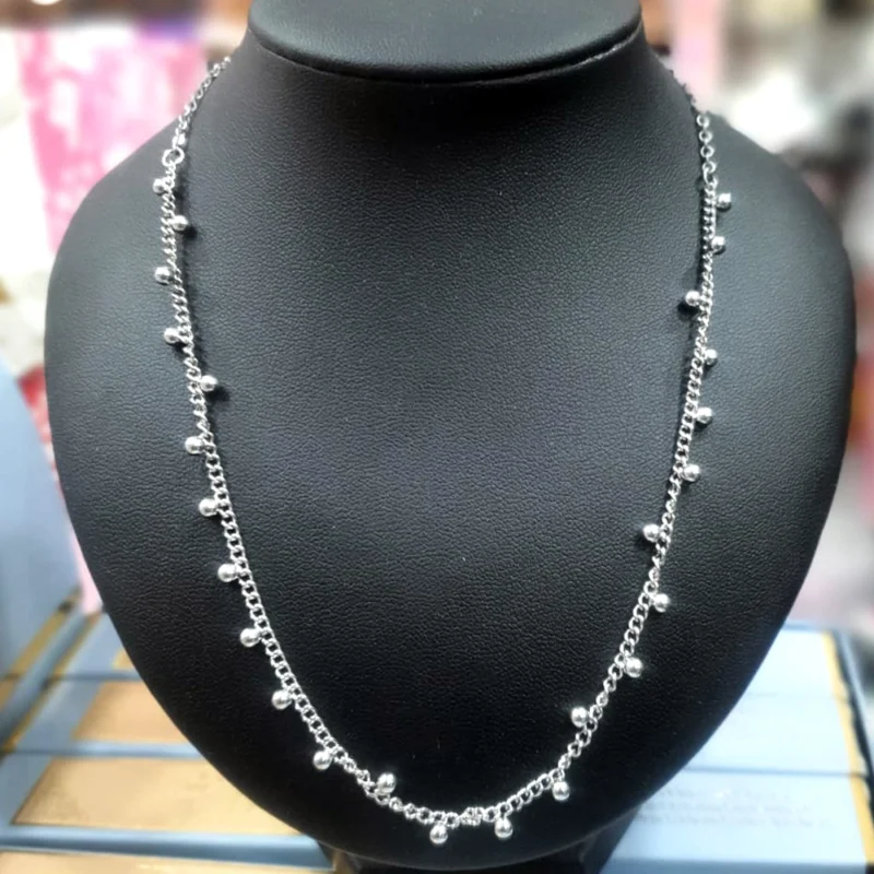 CADENA ACERO QUIRÚRGICO PLATEADO 45 CM. VENE BOLITAS