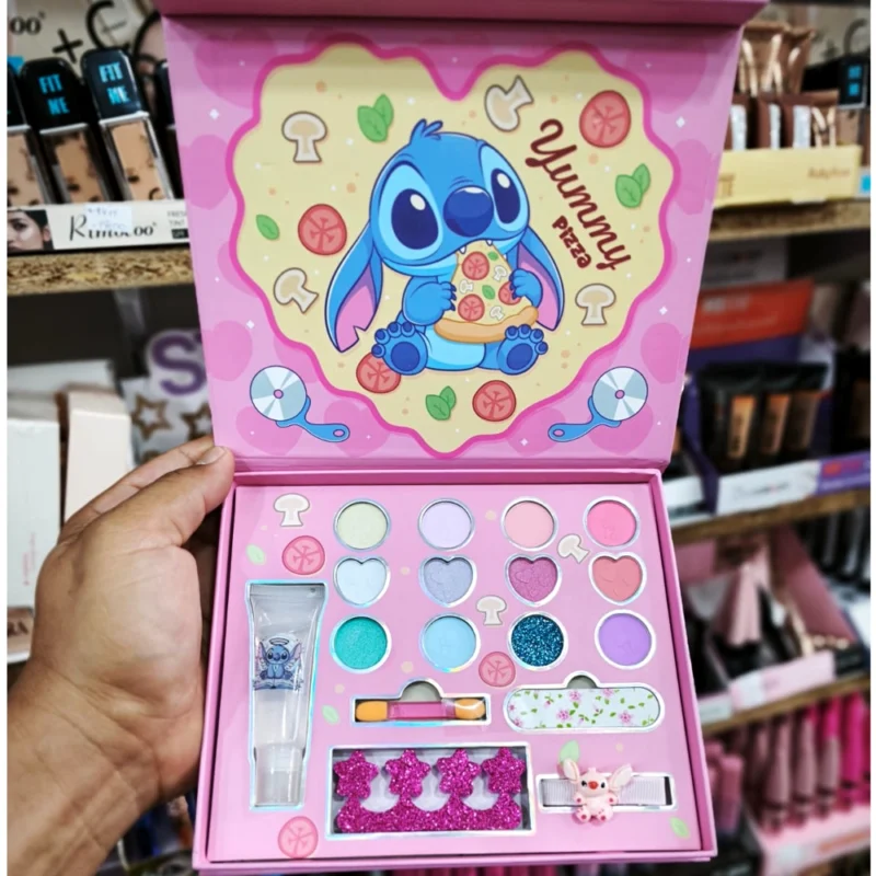 KIT COMPLETO DE MAQUILLAJES STITCH YUMMY PIZZA