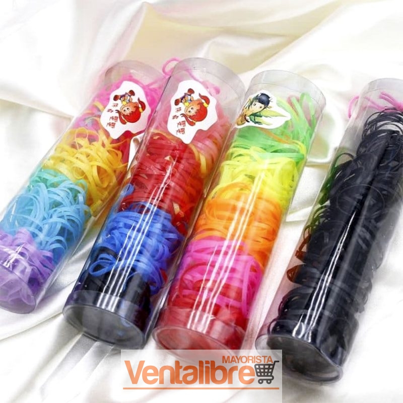GOMITAS PARA PELO EN TUBO COLORES/NEGRO