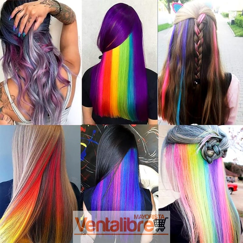 EXTENSIÓNES PELO SINTÉTICO LISO MECHAS CLIP FLUO