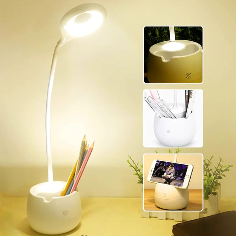 LÁMPARA VELADOR LED FLEXIBLE RECARGABLE CON LUZ DE NOCHE