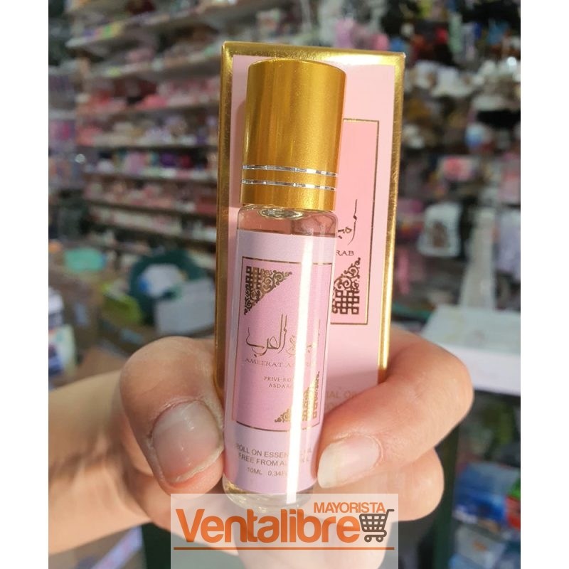 PERFUME ÁRABE FEMENINO AMEERAT AL ARAB PRIVE ROSE ROLL-ON 10ML.