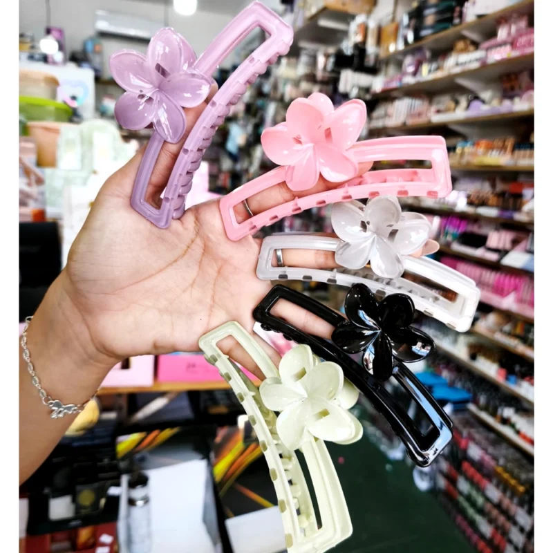 BROCHE GARRA GRANDE CON FLOR VARIOS COLORES