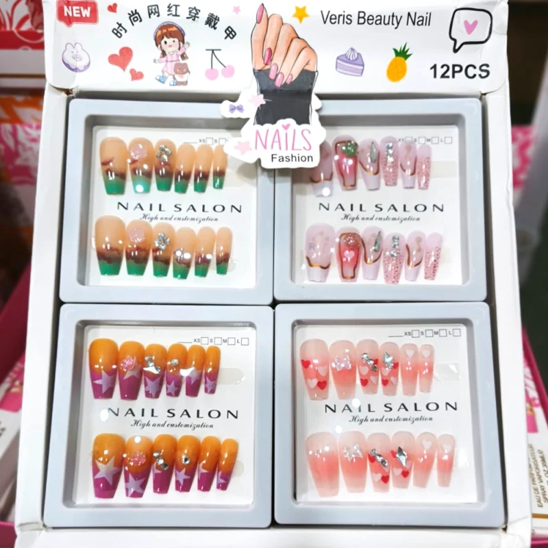 UÑAS POSTIZAS PRESS ON COFFIN VARIOS MODELOS