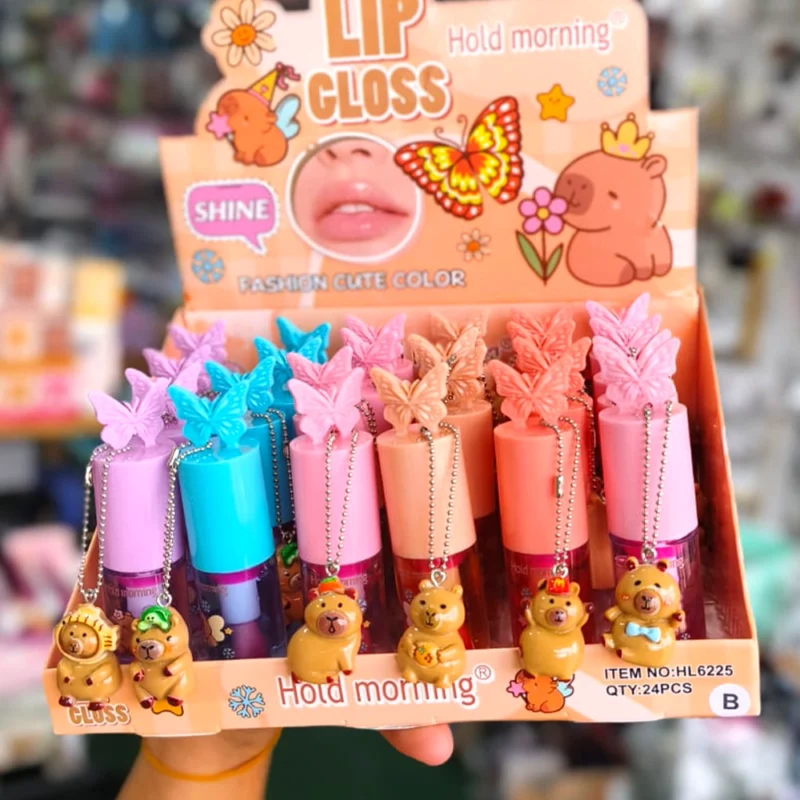 LIP GLOSS CON DISEÑO CAPIBARA APRUEBA DE AGUA DE LARGA DURACIÓN